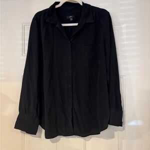 J. Crew Elegant Silk Black Blouse
